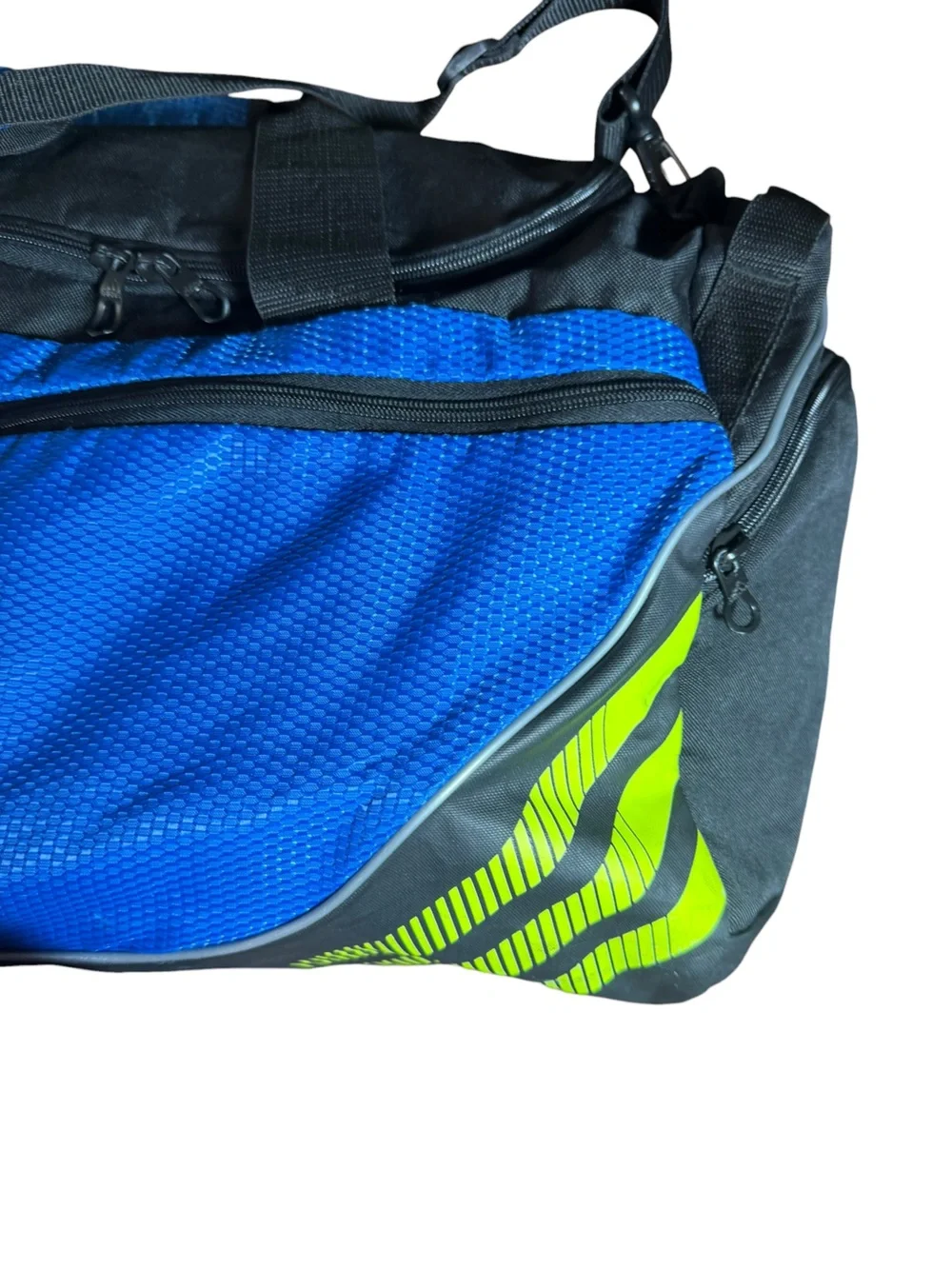 Adidas 2013 Performance Duffel Bag Blue Black Neon Gym Sports Travel